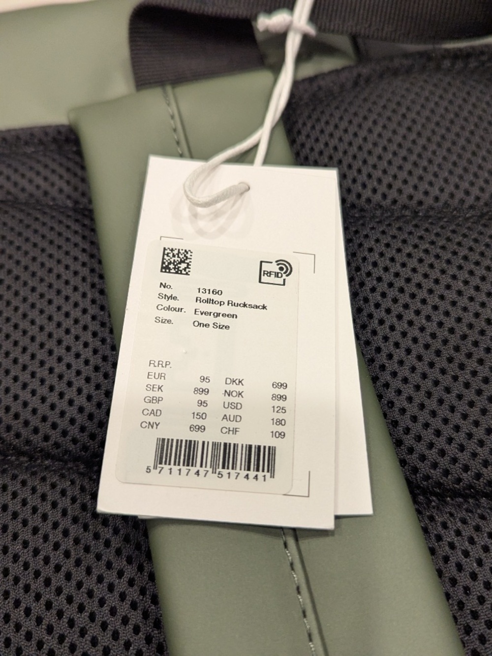 NWT Rains Rolltop Rucksack Backpack - Picture 7 of 12